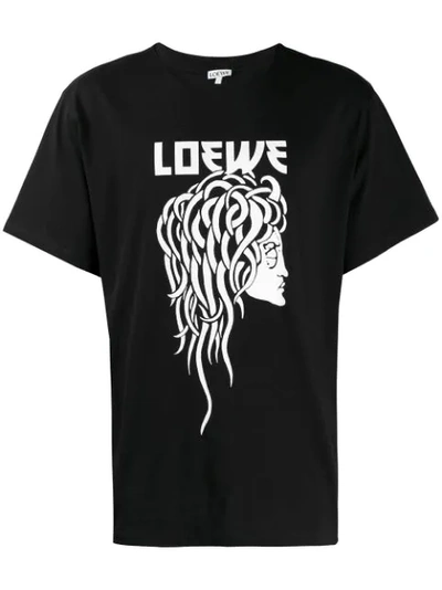 Loewe Medusa-print Cotton-jersey T-shirt In Black