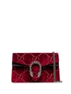Gucci Red Super Mini Gg Supreme Velvet Shoulder Bag