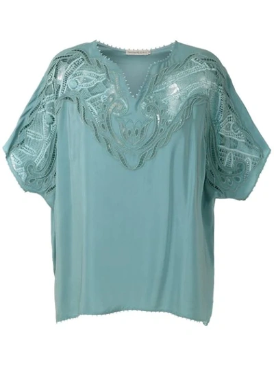 Martha Medeiros Lace Blouse In Blue
