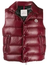 Moncler Padded Gilet Jacket In Red