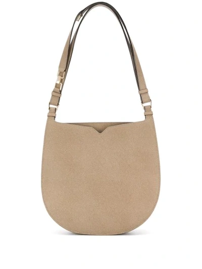 Valextra Hobo Weekend Bag In Neutrals