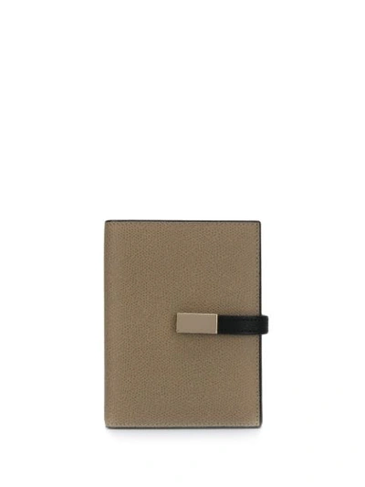 Valextra Foldover Wallet In Neutrals