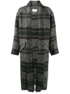 Isabel Marant Étoile Striped Panelled Straight Coat In 02fk Faded Black