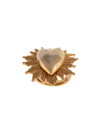 Oscar De La Renta Heart-shaped Ring In Gold