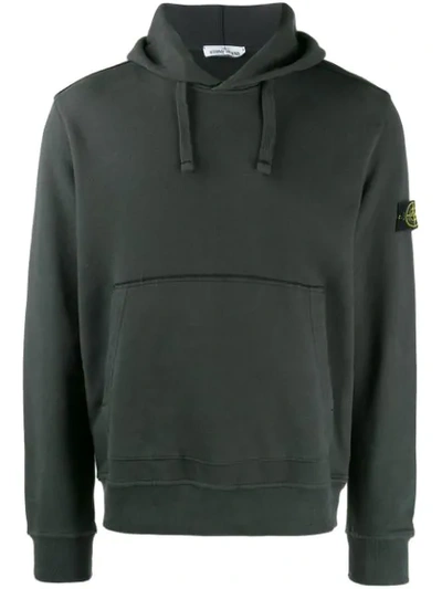 Stone Island Hoodie With Logo Patch In Grey