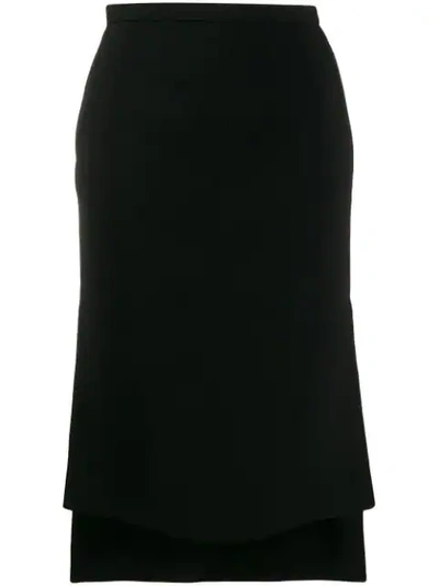 N°21 High-low Mid-length Skirt In Black