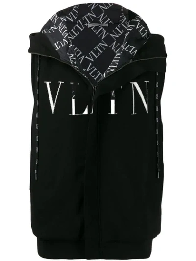 Valentino Vltn Print Gilet In Black