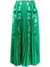 Saloni Pleated Skirt In Green