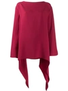 Alberta Ferretti Curved Oversized Top In Red