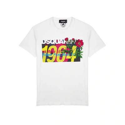 Dsquared2 Men's Short Sleeve T-shirt Crew Neckline Jumper In White