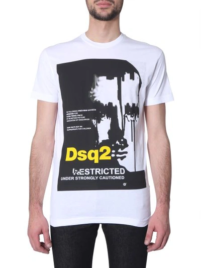 Dsquared2 Men's Short Sleeve T-shirt Crew Neckline Jumper In White