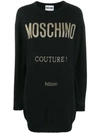 Moschino Couture Logo-print Wool Dress In Black