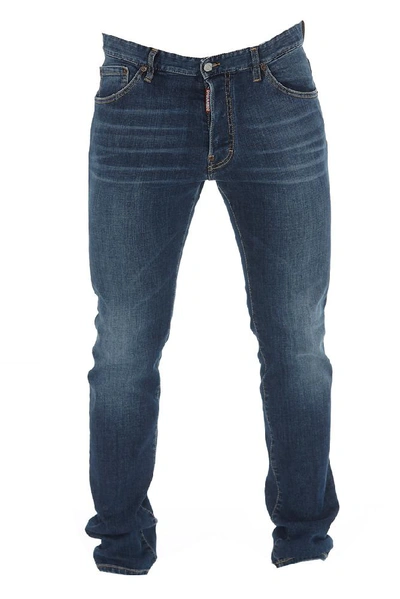 Dsquared2 Straight Slim Fit Jeans In Blue