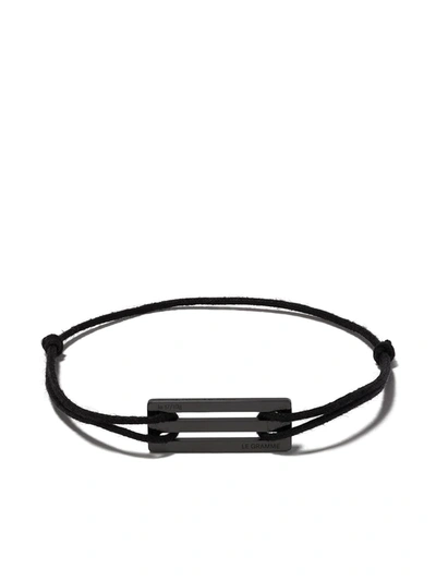 Le Gramme 1.7g Ceramic Cord Bracelet In Black