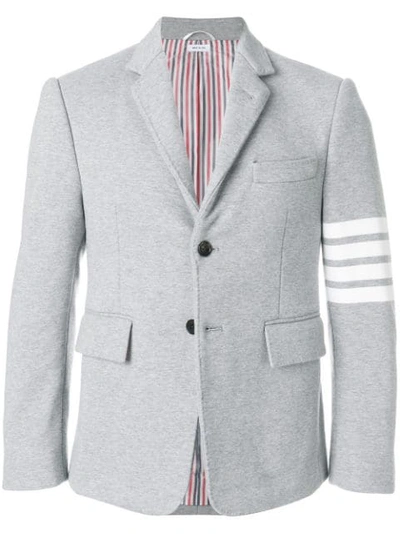 Thom Browne 4-bar Stripe Classic Jersey Sport Jacket Light Grey