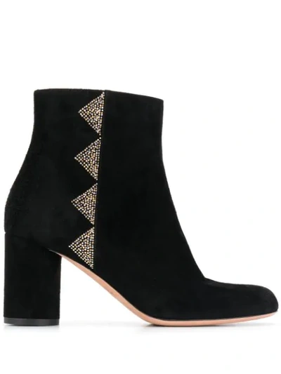 Bally Brenda Studded Block Heel Boots In Black