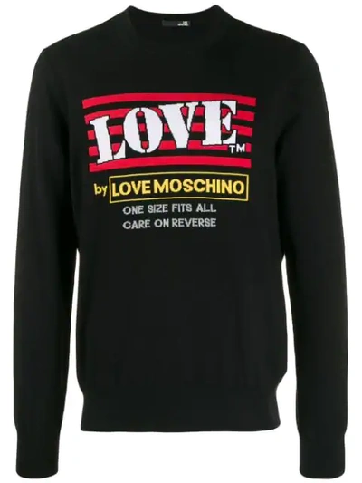 Love Moschino Logo Print Jumper In C74 Black