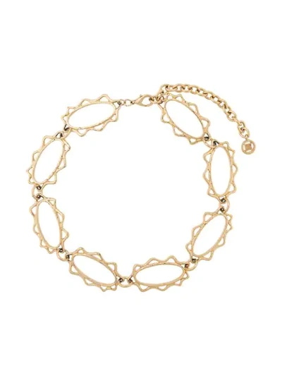 Pre-owned Givenchy 1980s Oval-shape Link Necklace In Gold