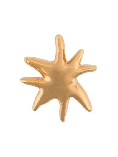 Pre-owned Christian Lacroix 1990s Starfish Silhouette Brooch In Gold