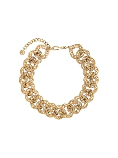 Pre-owned Givenchy 1990s Bent Circle Necklace In Gold