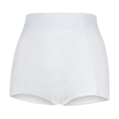 Dolce & Gabbana High-waisted Trouseries In Optical White