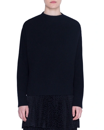 Akris Punto Wool-cashmere High-neck Sweater In Black