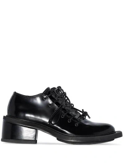 Simone Rocha Exaggerated-sole Lace-up Leather Shoes In Black