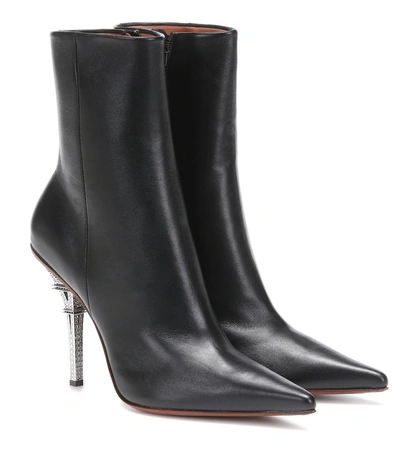 Vetements Eiffel Tower Leather Ankle Boots In Black