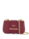 Prada Sidonie Small Leather Shoulder Bag In F0383 Cerise