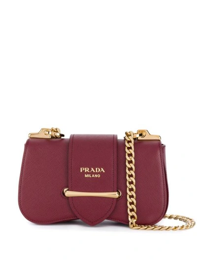 Prada Sidonie Small Leather Shoulder Bag In F0383 Cerise