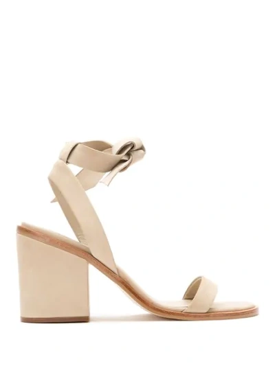 Osklen Leather Sandals With Lace Up Detail In Neutrals