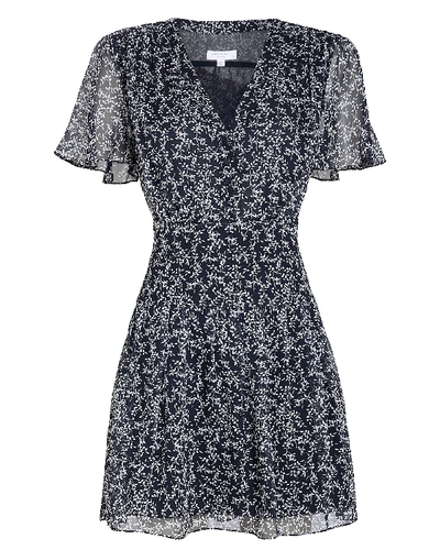 Equipment Lisle Ditsy Print Silk Dress In Blue/floral