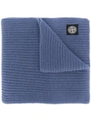 Stone Island Chunky Knit Scarf In Blue