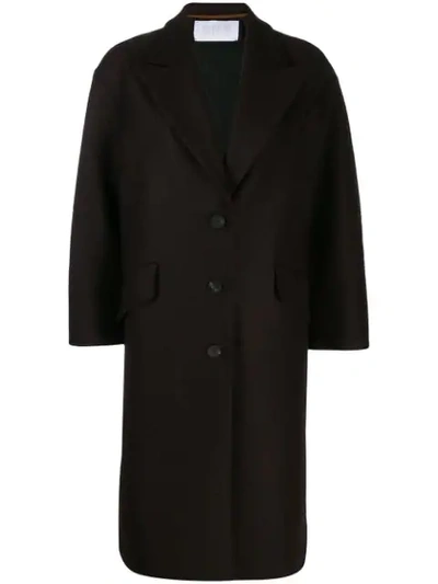 Harris Wharf London Oversized Single-breasted Coat In Brown