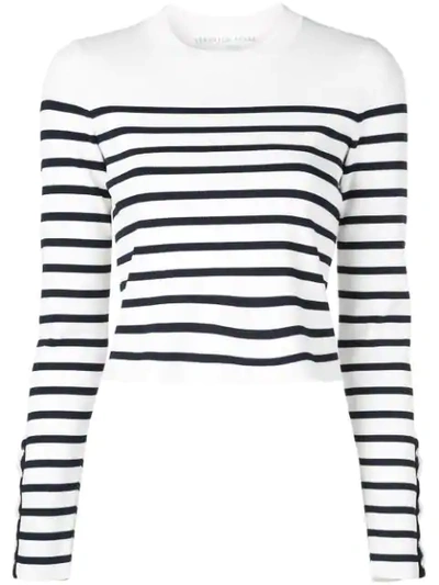 Veronica Beard Striped Pattern Jumper In White