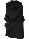 Rick Owens Draped Blouse In Black