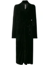 Rick Owens Draped Silk Crepe De Chine Midi Wrap Dress In Black