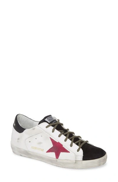 Golden Goose Superstar Colorblock Sneakers In White/black