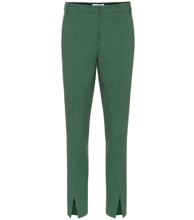 Tibi Menswear Stretch Suiting Cropped Pants In Green