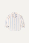 Loewe High-neck Striped Silk-satin Blouse In Pink