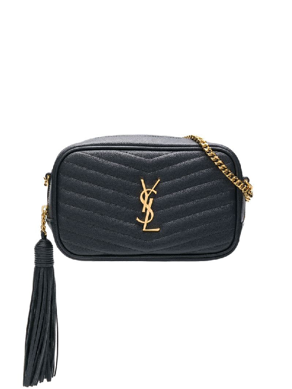Saint Laurent Mini Lou Quilted Leather Crossbody Bag In Blue | ModeSens