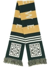 Loewe Logo-jacquard Striped Wool-jersey Scarf In Yellow