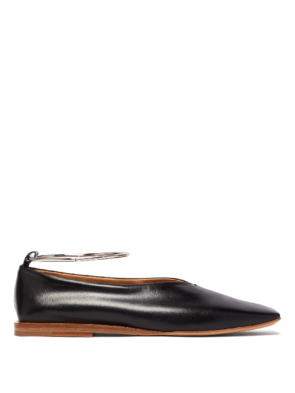 jil sander square toe flats