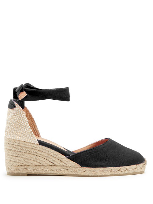 CastaÑer Carina 30 Canvas & Jute Espadrille Wedges In Black | ModeSens