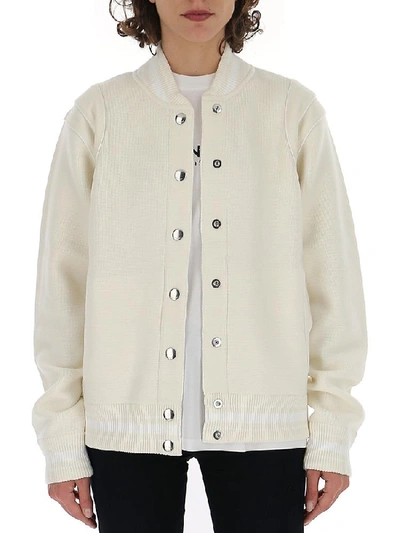 Givenchy Knitted Bomber Jacket In Off White/ivory