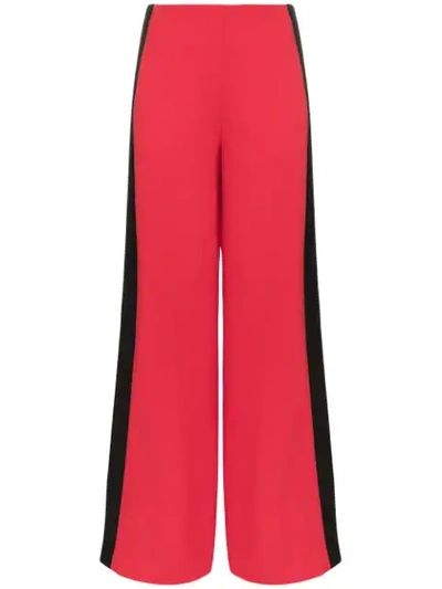 Roland Mouret Cumberland Wide Leg Trousers In Red