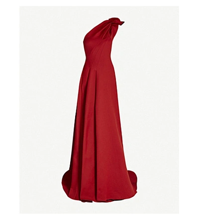 Maticevski Virtuoso Sculpted One-shoulder Crepe Gown In Flame