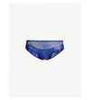 Wacoal Lace Perfection Stretch-lace Mid-rise Briefs In Sapphire