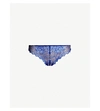 Wacoal Lace Perfection Stretch-lace Tanga Briefs In Sapphire