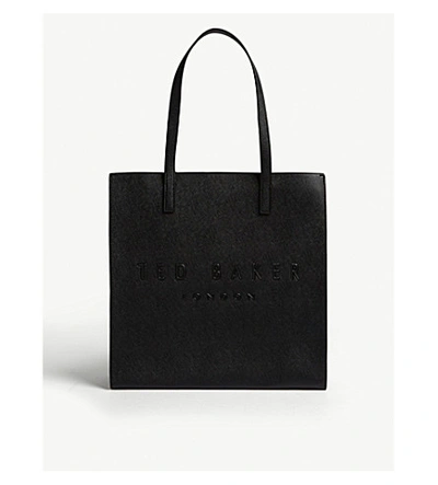 Ted Baker Crosshatch Small Icon Tote In Black